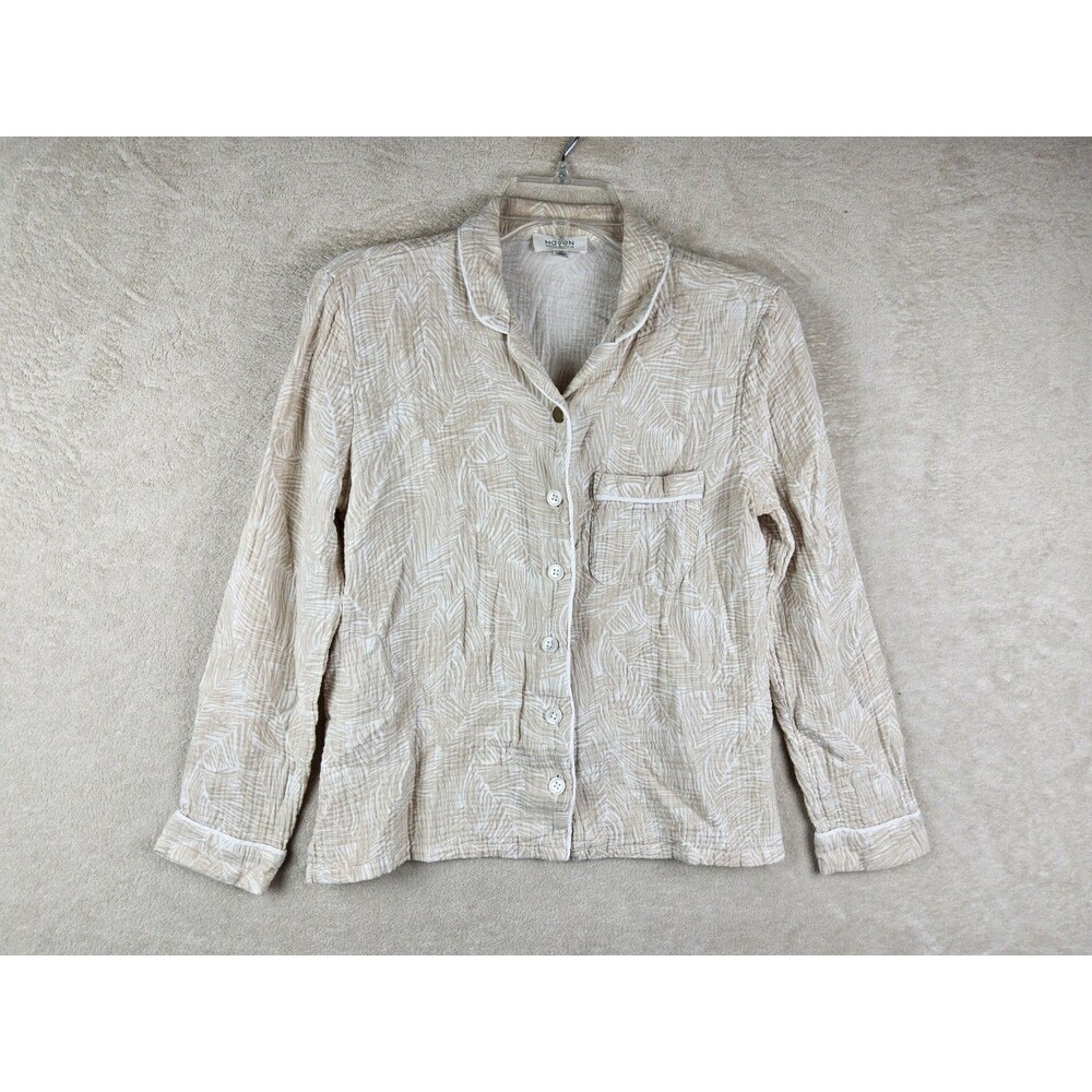 Haven Well Within Women's Long Sleeve Cotton Muslin Sleep Top Size XS